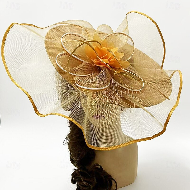 Headdress Sinamay Fedora Hat Wedding Evening Party Tea Party Horse Race Cocktail Vintage Cute With Feather Headpiece Headwear2