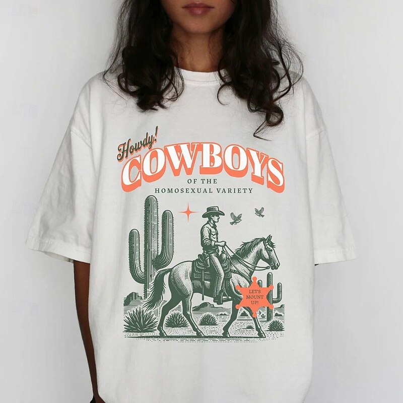 rainbow Brokeback Mountain Cowboy LGBTQ T-shirt Pride Shirts Pride Graphic For Couple's Men's Women's Adults' Masquerade Hot Stamping Pride Parade Pride Month2