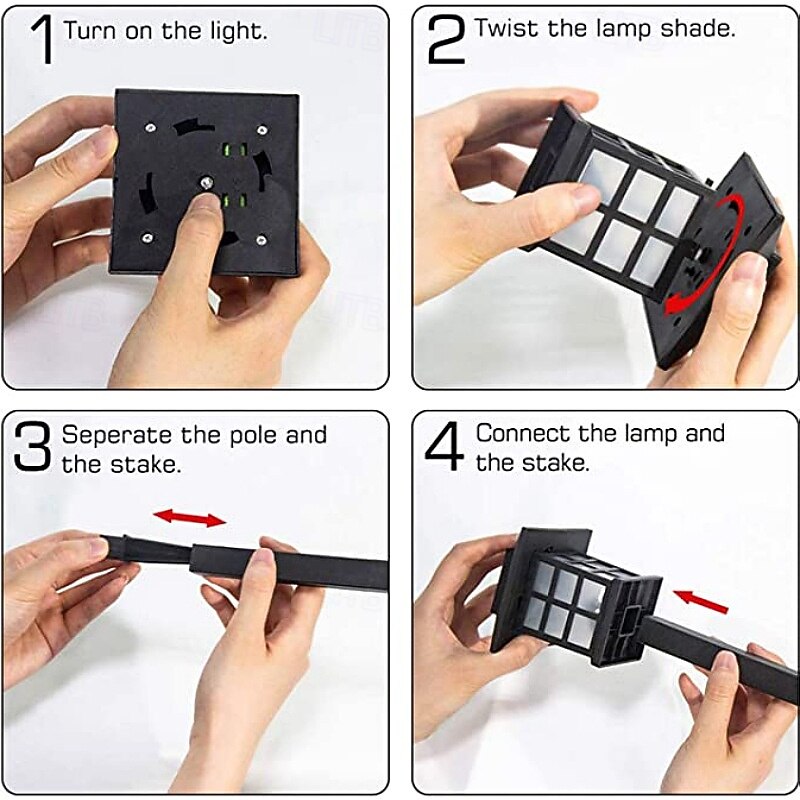 Solar Pathway Lights , Outdoor Solar Landscape Decorative Lights, Automatic Walkway Lights with LED Light Bulbs for Garden, Path, Yard, Lawn, Square3