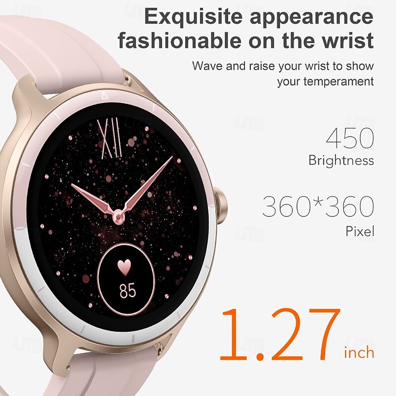 696 DR03 Smart Watch 1.27 inch Smartwatch Fitness Running Watch Bluetooth Pedometer Call Reminder Sleep Tracker Compatible with Android iOS Women Men Hands-Free Calls Message Reminder IPX-0 40mm3
