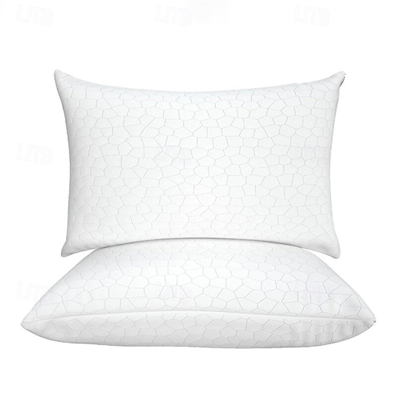 Cooling Pillows for Sleeping Shredded Memory Foam Bed Pillows Queen Size Gel Pillow for Hot Sleepers Cool Pillow for Side Back and Stomach Sleepers, Cold Pillow, Supportive4