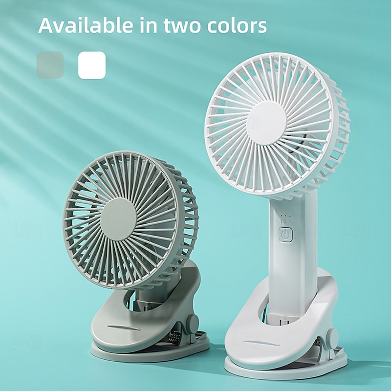 Portable Clip Fan with 3 Speeds, Foldable Wall-Mount Design, USB Rechargeable, White3