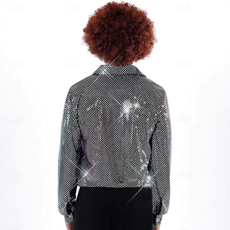 Retro Vintage 1970s Shirt Hippie Disco Shiny Latex Patent Metallic Fancy Dress Men's Halloween Carnival Pride Parade Pride Month Adults' Shirt All Seasons3