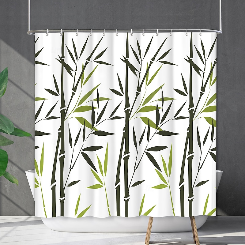 Shower Curtain with Hooks 180cm*180cm(70"*70") Polyester Machine Washable Waterproof Bamboo Forest Panda Pattern2