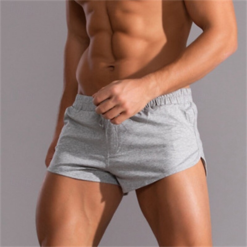 Men's Shorts Summer Shorts Casual Shorts Pocket Elastic Waist Plain Comfort Breathable Short Casual Daily Classic Casual Black Light Grey2