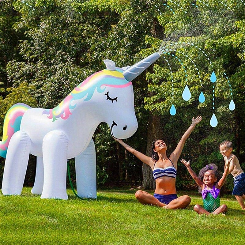 Sprinkler for Kids Unicorn Water Sprinklers Inflatable Toys for Outdoor Play Summer Yard Kids and Adults Party Decoration