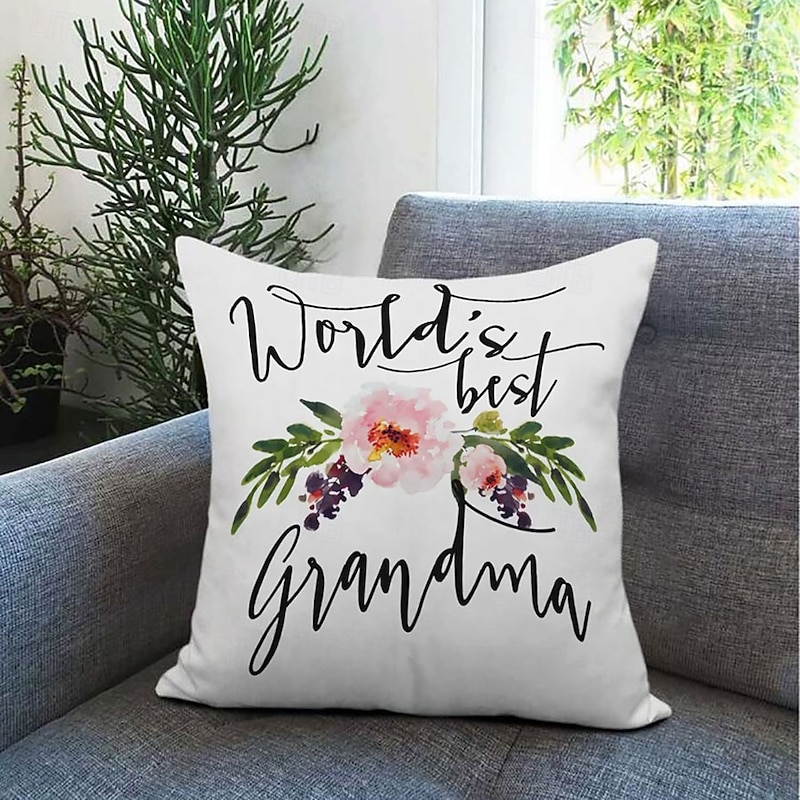 Best Grandma Decorative Toss Pillows Cover 1PC Soft Square Couch Cushion Case Pillowcase for Bedroom Livingroom Sofa Chair4