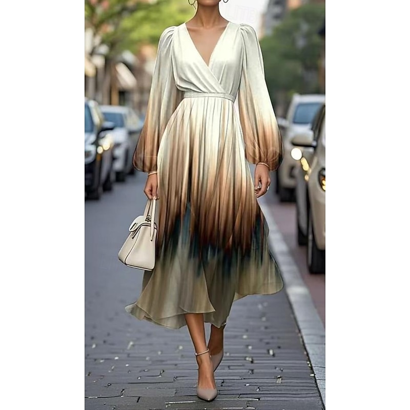 Women's Maxi Dress Pleated Dress Work Dresses Fit And Flare Dress Birthday Casual Formal Office Date Regular Fit Floral Graphic Sleeveless V Neck Navy Champagne Pink Blue Summer Spring3