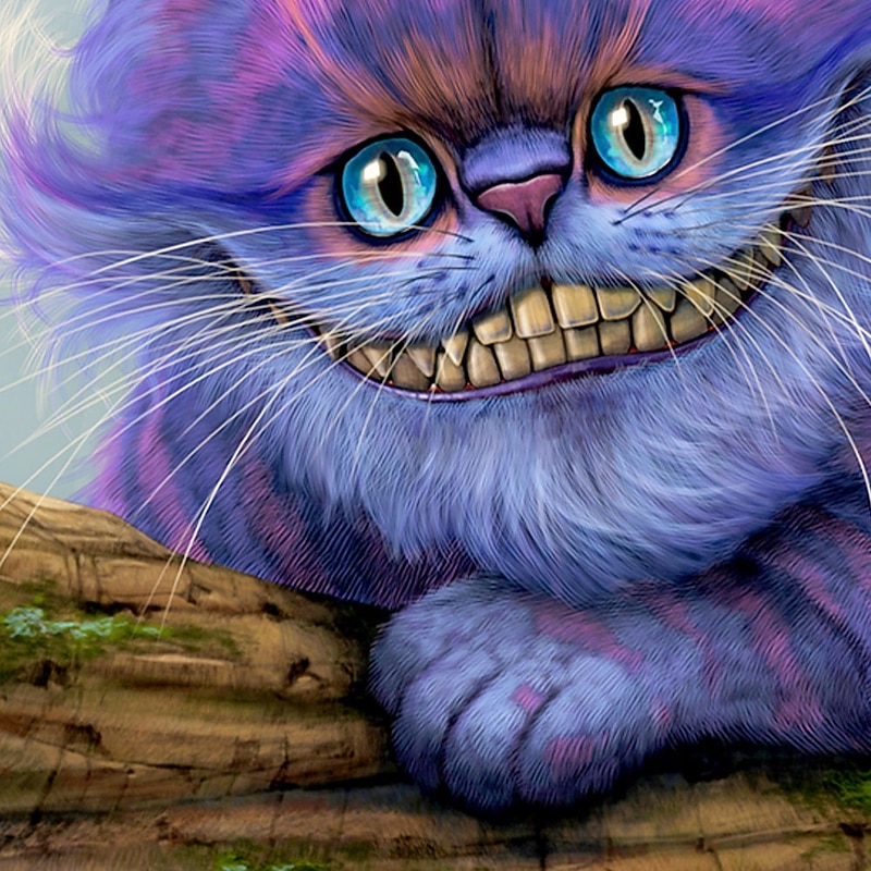 VINCENT HIE Cheshire Cat Men's 3D Cat T Shirt Short Sleeve T shirt 3D Print Crew Neck Shirt Exaggerated Designer Party Street Daily Purple Summer Spring All Seasons Clothing Apparel2