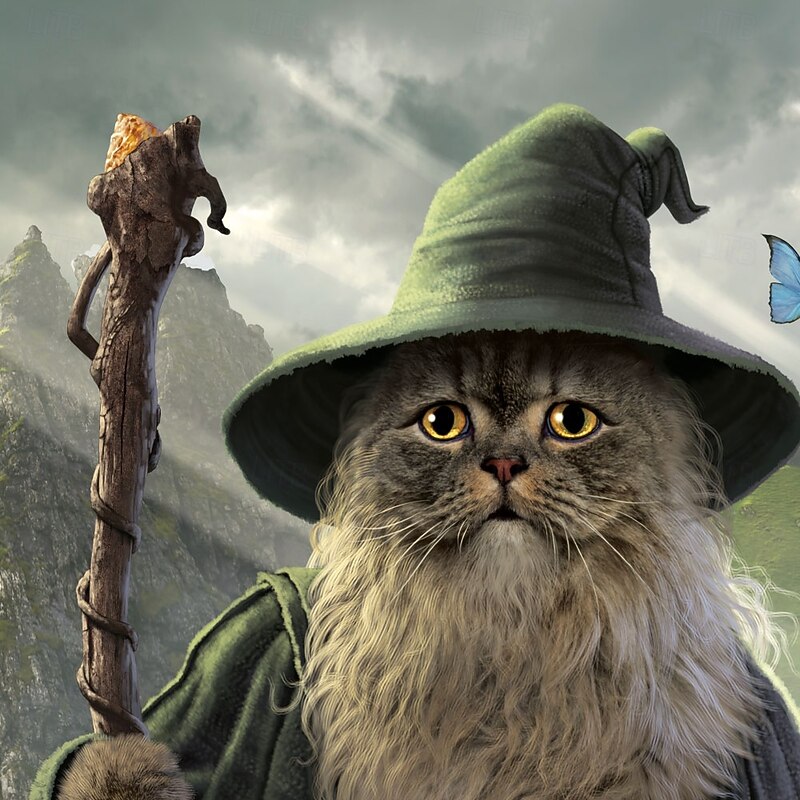 Men's Cat Polo Short Sleeve Polo Shirts Collared Shirts Casual School Outdoor Daily Wear 3D Print Summer Green2