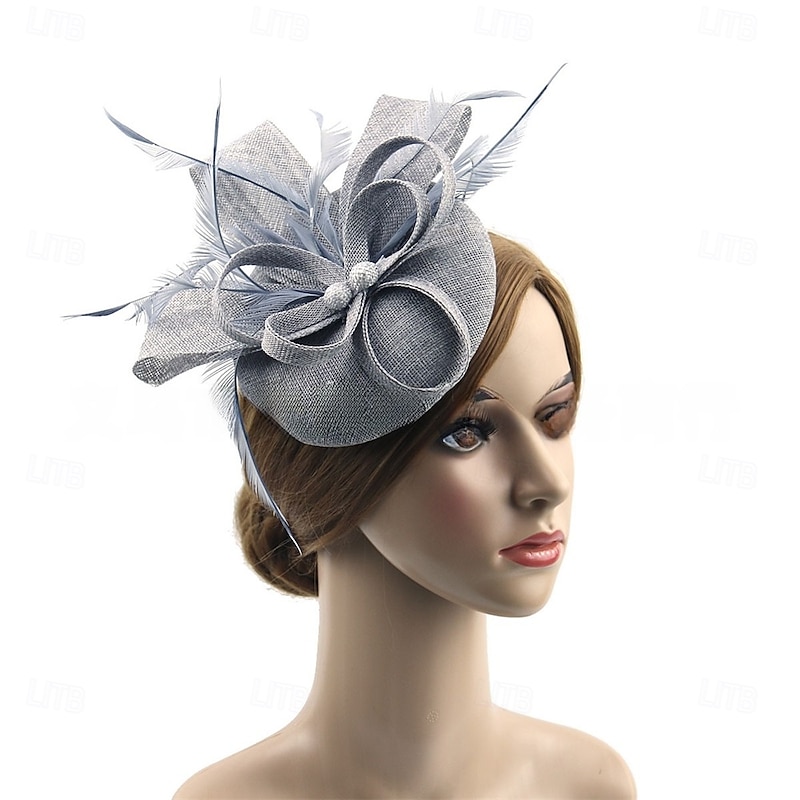 Headdress Flax Fedora Hat Wedding Birthday Evening Party Tea Party Horse Race Vintage Cute With Floral Headpiece Headwear2