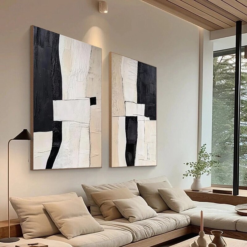 oil painting handmade oil painting Wabi sabi Wall Art Set of 2 Beige Abstract Painting on Canvas A Pair Beige Texture Wall Art Neutral Abstract Wall Art Boho Wal Decor4