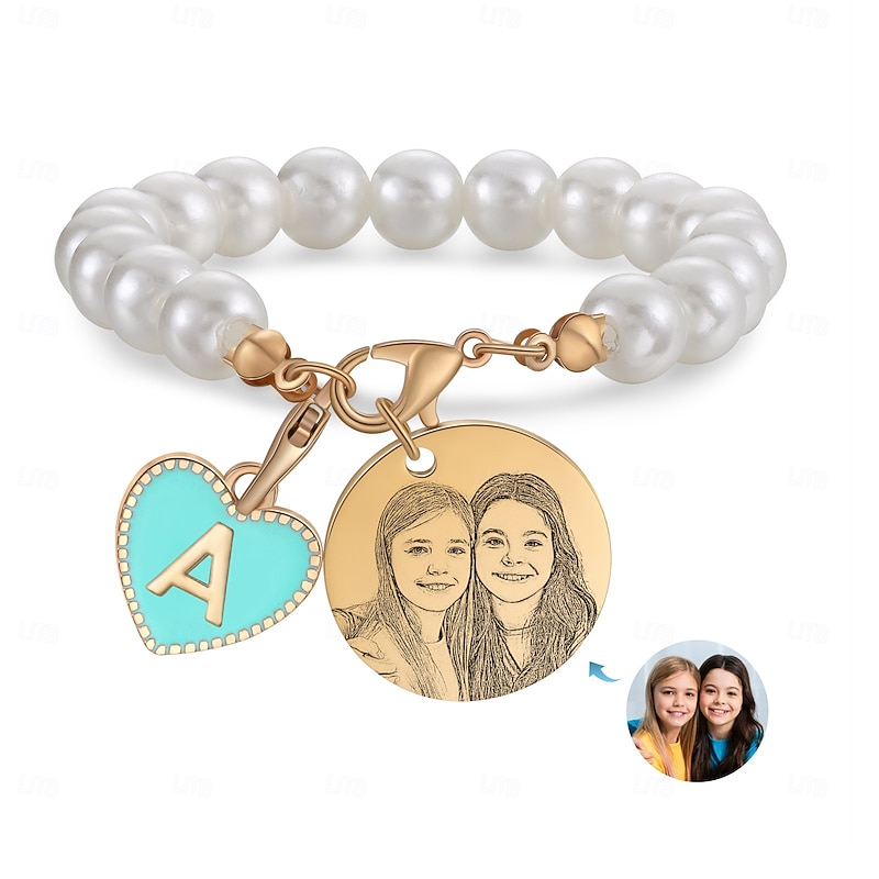 Personalized Initial Photo Charm Tag for Cups, Custom Letter and Picture Keychain, Gift for Family Friends Lovers, Birthday Anniversary Practical Mug