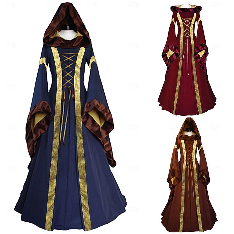 Medieval Renaissance Cocktail Dress Prom Dress Viking Outlander Elven Fancy Dress Women's Celtic Fantasy Royal Halloween Carnival Masquerade Party LARP Ren Faire Adults Dress Spring Fall