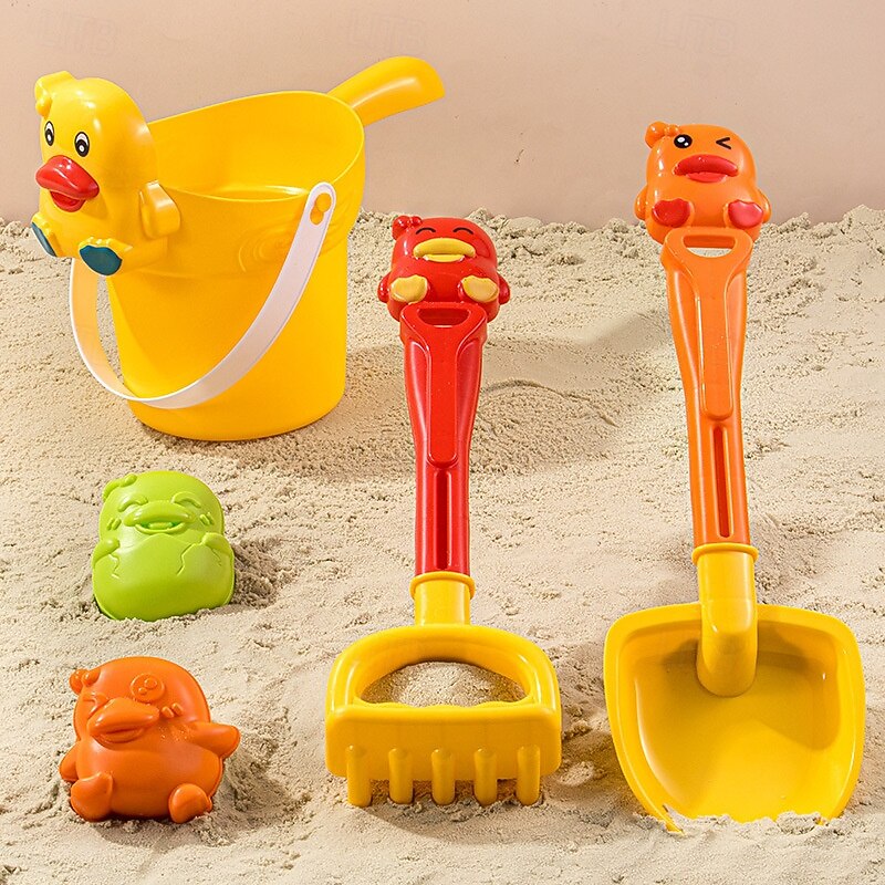 Beach Sand Buckets and Shovels Set - Beach Toys for Kids with Sand Molds Silicone Beach Sand Pails for Travel Kids and Toddlers2
