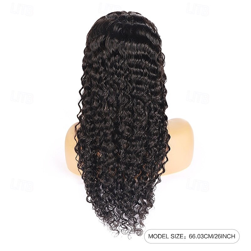 6x6 Transparent Lace Wig Natural Color Human Hair Lace Wig Deep Wave 180% Density For Black Women2