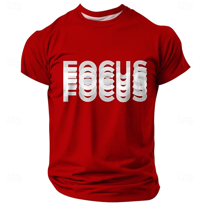 Men's Focus Optical Illusion T Shirt Short Sleeve T shirt 3D Print Crew Neck Shirt Fashion Exaggerated Designer Party Street Casual Black Red Blue Summer Spring Clothing Apparel S M L XL XXL XXXL