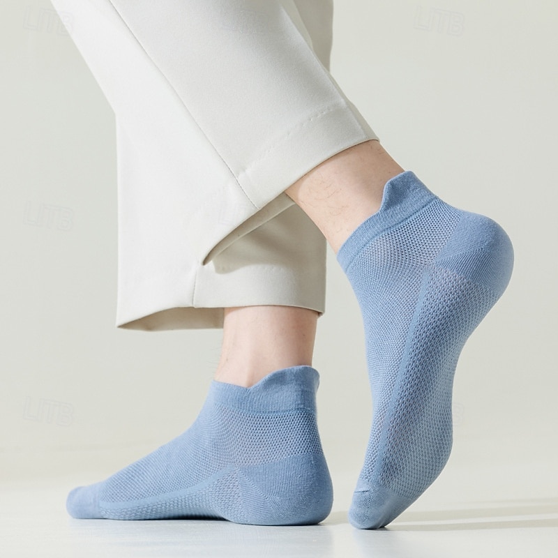 1 Pair Men's Simple Breathable Mesh Short Socks, Thin Basketball Sports Socks, Summer, Solid Color4