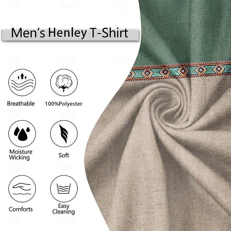 Men's Color Block Vintage Tank Top Henley Shirt Sleeveless Vintage Fashion Designer Outdoor Casual Daily Summer Spring &  Fall Dark Brown Blue Green Henley Henley T-Shirt2