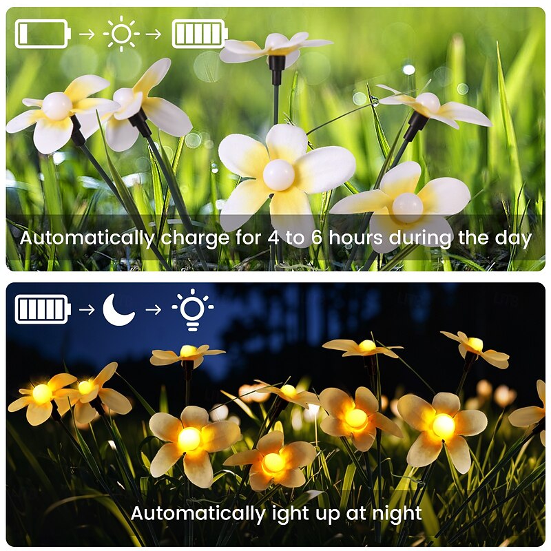 2 Pcs Solar Firefly Fairy Lights Waterproof Outdoor Lawn Ground Light Outdoor Waterproof Garden Light Villa Yard Park Walkway Camping Atmosphere Landscape Decoration4