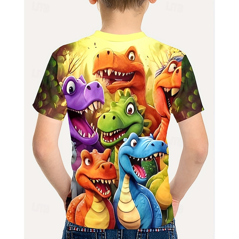 Boys 3D Dinosaur T shirt Tee Short Sleeve Summer Spring Fashion Basic Kids 4-12 Years Crew Neck Outdoor Casual Daily Regular Fit2