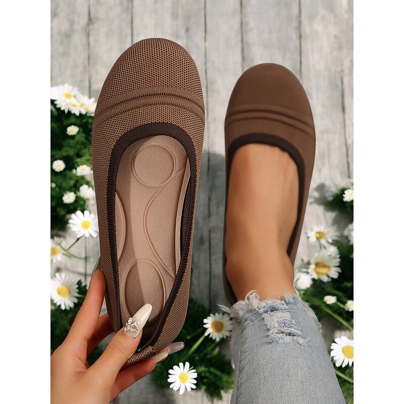 Women's Breathable Wide Width Barefoot Flyknit Flats – Lightweight Flexible Slip-On Shoes for Daily Wear & Outdoor Comfort4