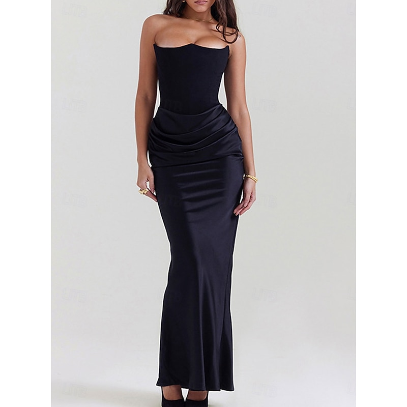 Mermaid / Trumpet Quinceanera Dresses Elegant Dress Wedding Wedding Guest Floor Length Sleeveless Strapless Spandex Backless with Ruched4