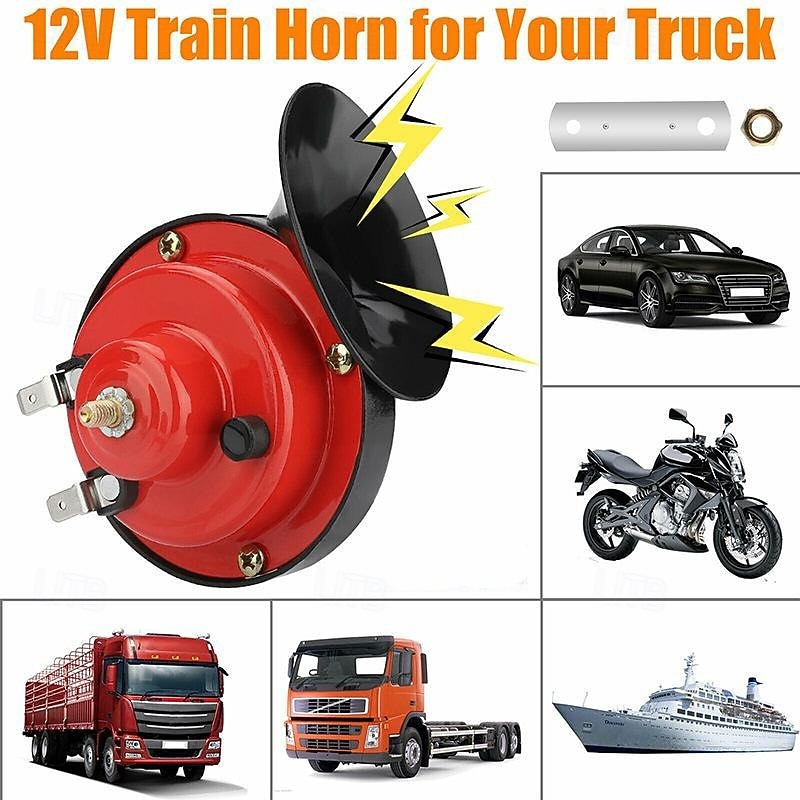 Generation Loud Train Horns For Cars, 12V Waterproof Air Horns Replacement Kit, Car Air Electric Snail Double Horn, Automotive Accessories Universal for Car, Motorcycle, Truck, Bike, Boat2