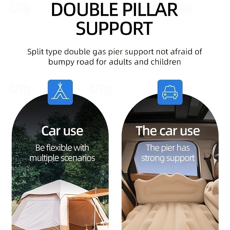 Multi-environment Inflatable Bed Camping Inflatable Bed Outdoor Inflatable Cushion Car Inflatable Bed Room Household RV Mattress SUV Backup Inflatable Bed Comfortable Easy to Clean3