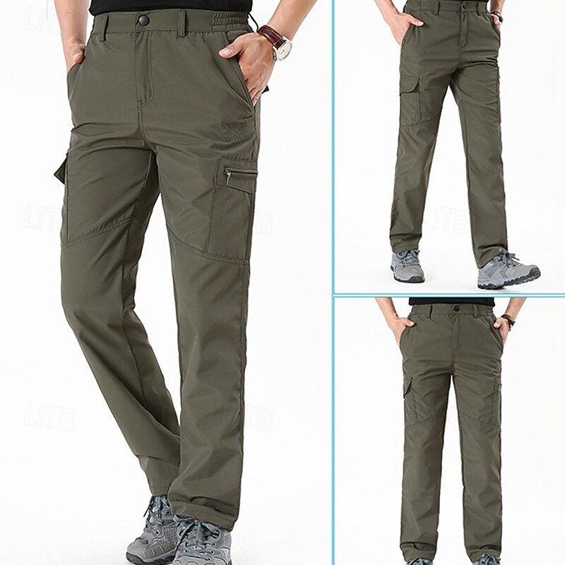 Men's Cargo Pants Hiking Pants Trousers Tactical Pants Military Outdoor Regular Fit Quick Dry Pants / Trousers Drawstring Elastic Waist Black Army Green Hunting Climbing Camping / Hiking / Caving M L3