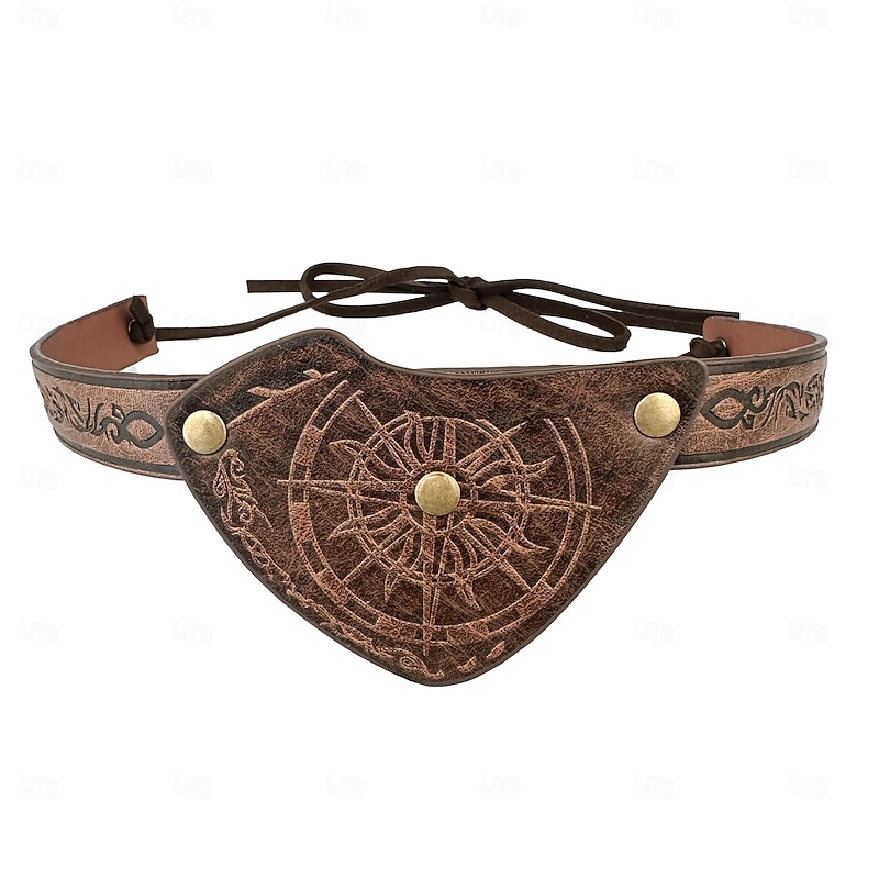 Medieval Renaissance Mask Eye Patch Pirate Viking Fancy Dress Men's Pirate Halloween Carnival Performance Party LARP Adults' Eye Mask3