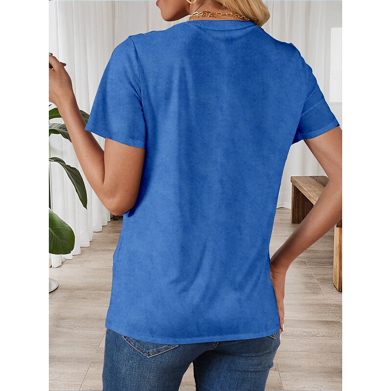 Women's T Shirt Graphic Animal Dog Stylish Classic Modern Short Sleeve Crew Neck Round Neck Regular Tops Daily Going out Weekend Print Black White Blue Gray Summer Spring2