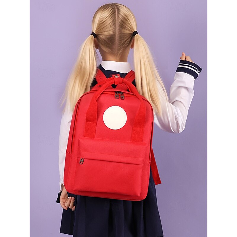 Kids School Backpack with Customizable Badge Patch – Lightweight Durable Elementary Bookbag for Girls and Boys with Adjustable Straps and Large Front Pocket3