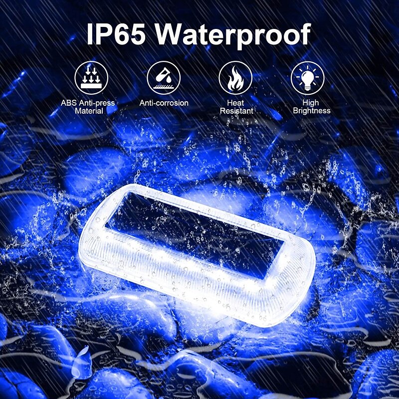 4 Pcs Solar Ground Lights Deck Lights 16LED Outdoor IP65 Waterproof Garden Lights Garden Steps Pathway Lawn Terrace Lighting Decoration2