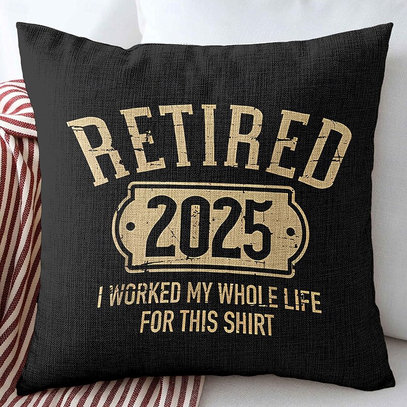 Retirement Gift Decorative Toss Pillows Cover 1PC Soft Square Couch Cushion Case Pillowcase for Bedroom Livingroom Sofa Chair3