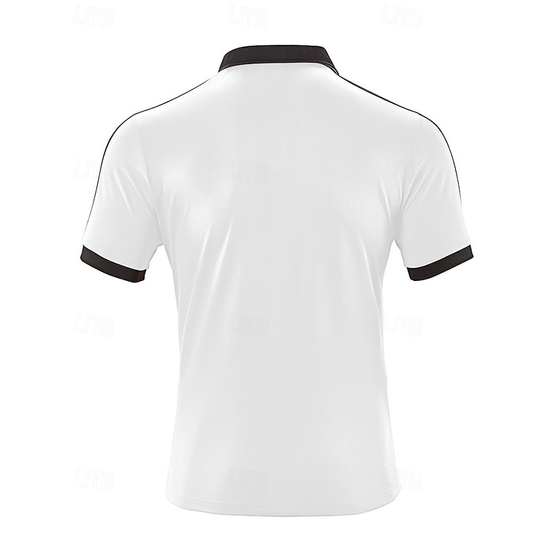 Men's Golf Shirt Golf Polos Shirts Work Casual Lapel Short Sleeve Basic Modern Color Block Patchwork Buttons Summer Regular Fit Wine Black White Khaki Light Grey Dark Gray Golf Shirt2