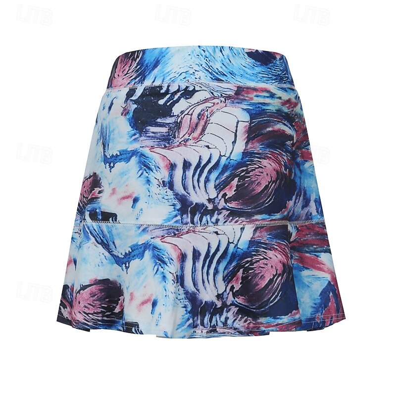 Women's Oil Painting Tennis Skirts with Shorts Print Quick Dry Tennis Golf Badminton Skort Pink Red Blue Tennis Clothing3