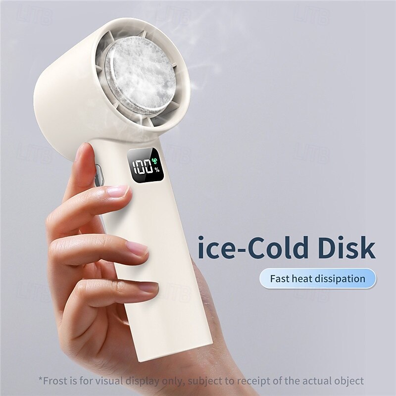 T-60 Handheld Turbo Fan – 199-Speed Adjustable Portable Cooling Fan with LED Display, Strong Wind, Brushless Motor, Ice-Cold Disk, Multi-Accessories, USB Rechargeable4