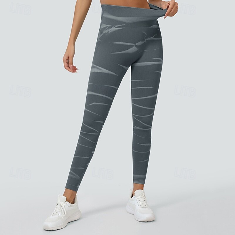 Women's Yoga Pants Yoga Leggings Elastic Waistband Butt Lift Tummy Control Pilates Gym Workout Workout Pants Tie Dye Yellow Red Blue Fall Sports Activewear Stretchy Slim2