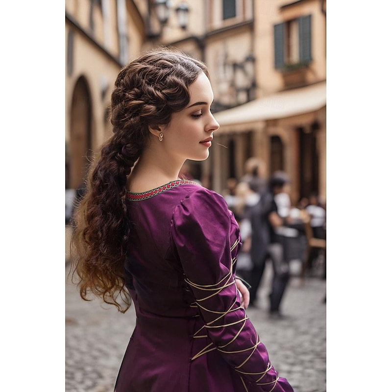 Medieval Renaissance Dress Viking Celtic Knight Fancy Dress Women's Viking Royal Halloween Carnival Masquerade Performance LARP Ren Faire Adults' Dress3