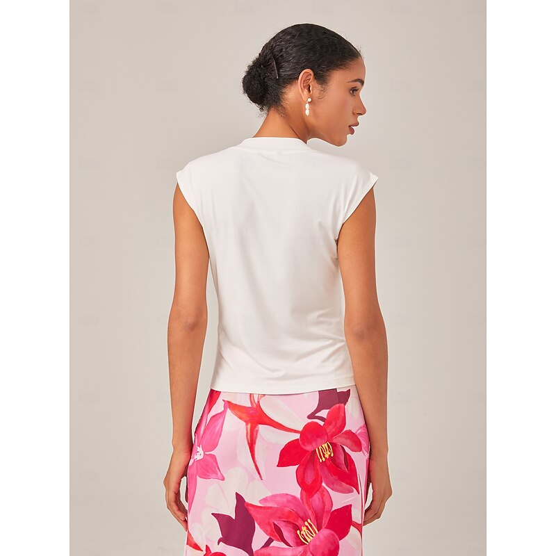 Simple Crossed V-Neck Sleeveless Top2