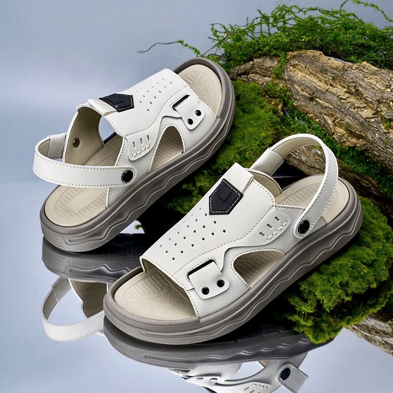 Men's White Sport Sandals with Adjustable Strap and Ventilation Holes – Breathable and Comfortable Footwear for Sports and Casual Wear2