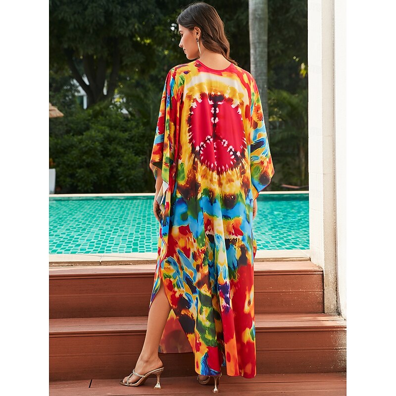 Butterfly Halloween Dress Kaftan Pride Rainbow Casual Adults' Women's Halloween Carnival Pride Parade Pride Month Easy Halloween Costumes Dress Up4