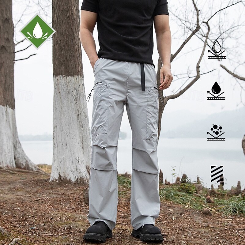 Men's Cargo Pants Hiking Pants Trousers Tactical Pants Military Outdoor Regular Fit Waterproof Quick Dry Pants / Trousers Drawstring Elastic Waist Black White Hunting Climbing Camping / Hiking