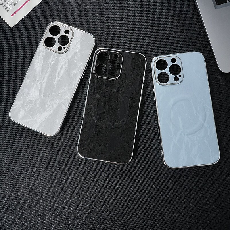 Phone Case For iPhone 16 15 14 Pro Max Plus 13 12 Pro Max Back Cover Magnetic Adsorption Support Wireless Charging Shockproof Color Gradient PC PU Leather2