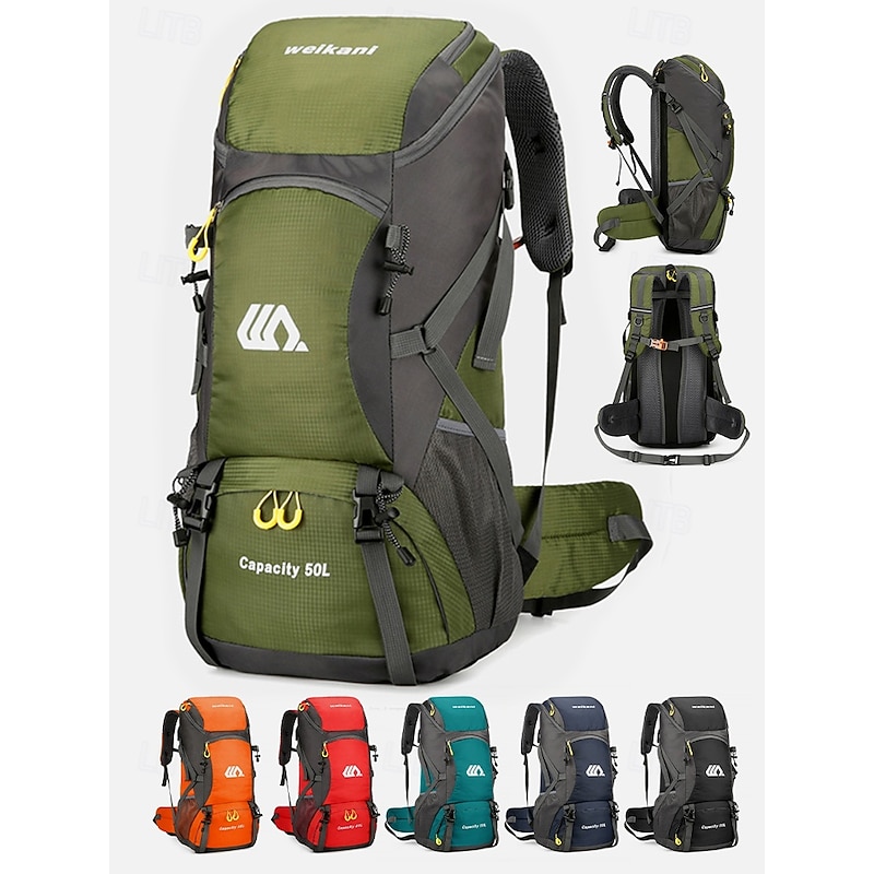 50L Hiking Backpack for Men and Women – Waterproof Outdoor Camping Rucksack with Rain Cover, Adjustable Straps, and Multi-Compartment Storage for Trekking and Travel2