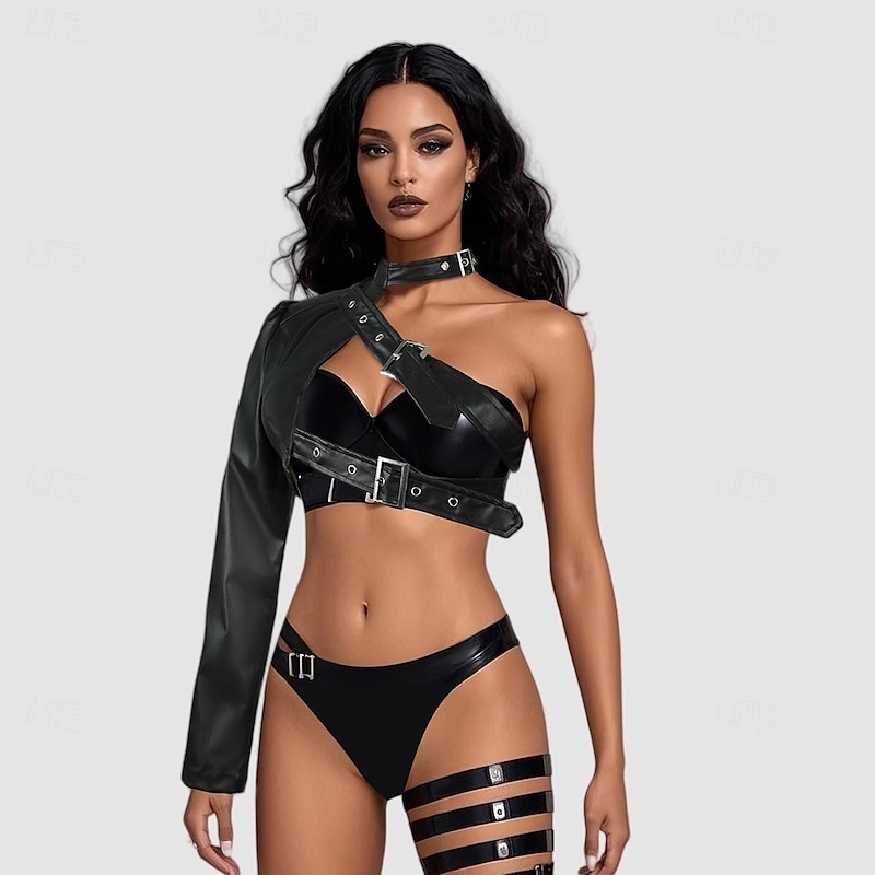 Punk & Gothic Jacket PU Leather Harness Fancy Dress Women's Halloween Carnival Nightclub Pride Parade Pride Month Adults' Top All Seasons2