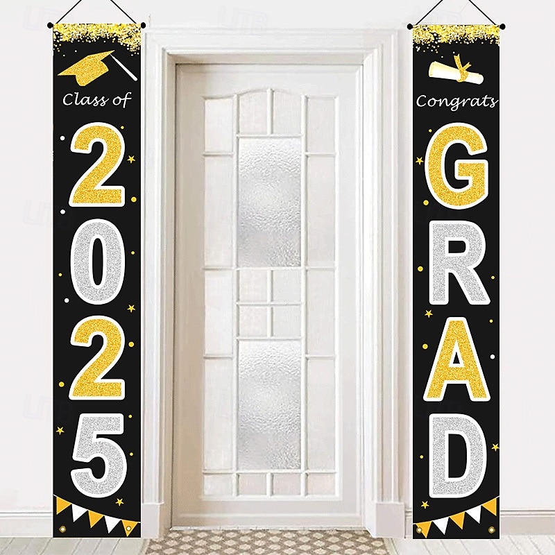 2025 Graduation Decorations Congrats Grad Porch Banner for Any Schools or Grades 2025 Graduation Party Decorations4