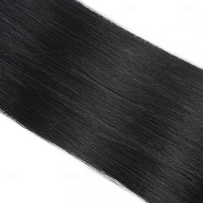 Human Hair Extensions Seamless 1# Black Tape In Straight Hair 18Inch 60G 20Pcs4