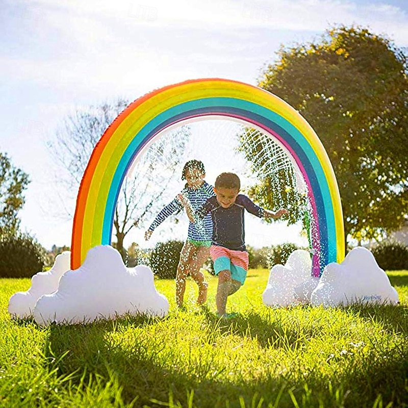 Outdoor Rainbow Sprinkler Super Toddler Water Toys for Children Infants Boys Girls and Kids Perfect Outside Inflatable Water Park for Summer Fun